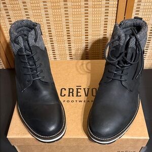 Crevo Men's Black and Gray Chukka Boots